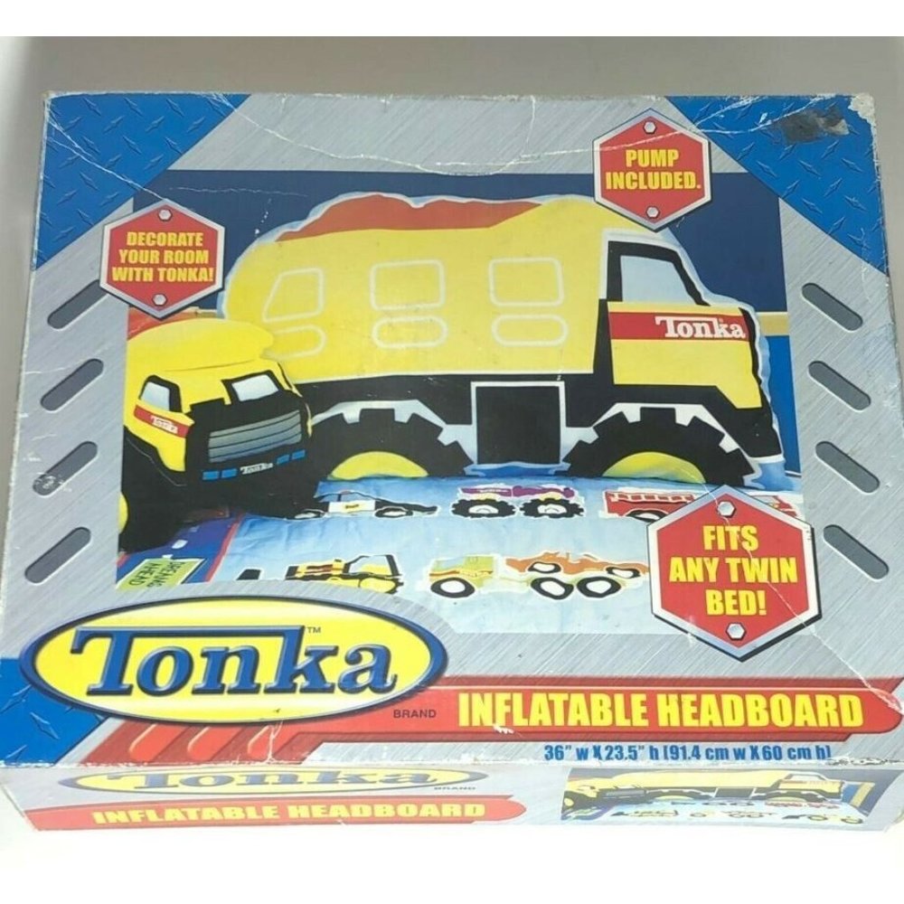 Hasbro TONKA Dump Truck Inflatable Headboard Fits Any Twin Bed Pump Included NEW
